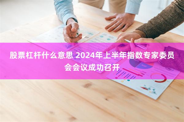 股票杠杆什么意思 2024年上半年指数专家委员会会议成功召开