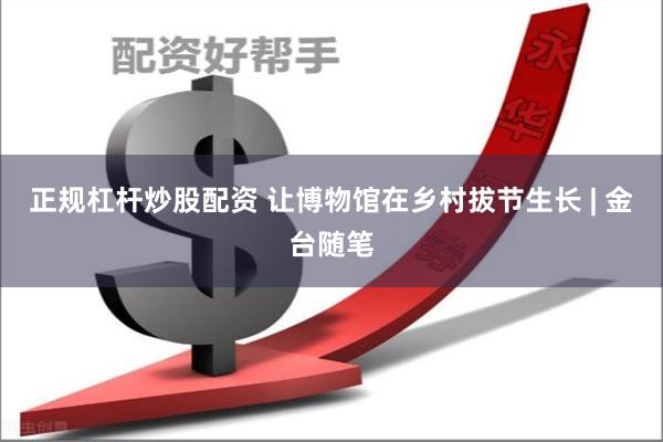 正规杠杆炒股配资 让博物馆在乡村拔节生长 | 金台随笔