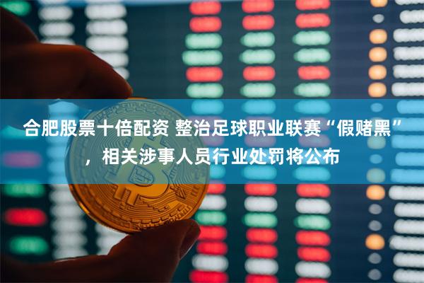 合肥股票十倍配资 整治足球职业联赛“假赌黑”，相关涉事人员行业处罚将公布