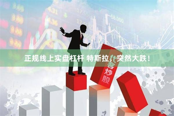 正规线上实盘杠杆 特斯拉，突然大跌！