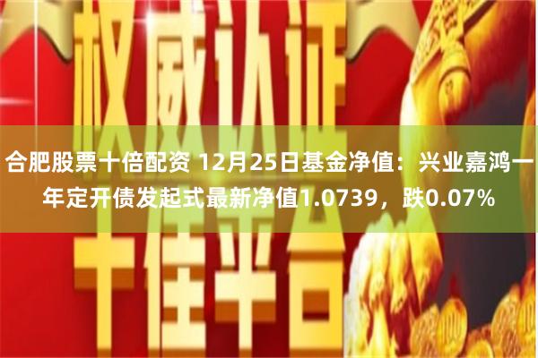 合肥股票十倍配资 12月25日基金净值：兴业嘉鸿一年定开