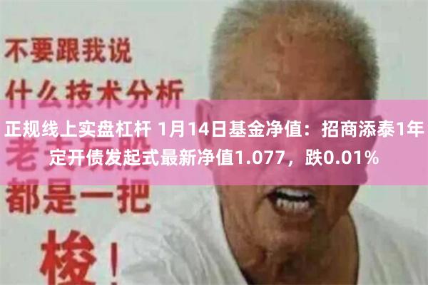 正规线上实盘杠杆 1月14日基金净值：招商添泰1年定开债发起式最新净值1.077，跌0.01%