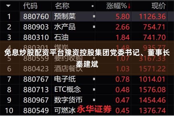 免息炒股配资平台豫资控股集团党委书记、董事长秦建斌