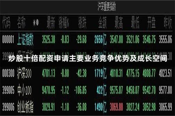 炒股十倍配资申请主要业务竞争优势及成长空间
