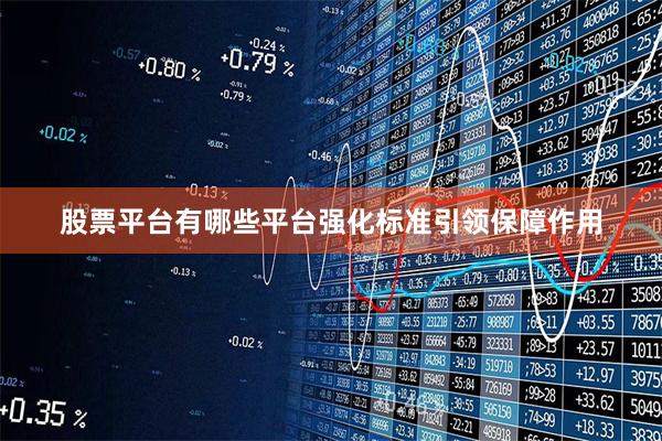 股票平台有哪些平台强化标准引领保障作用
